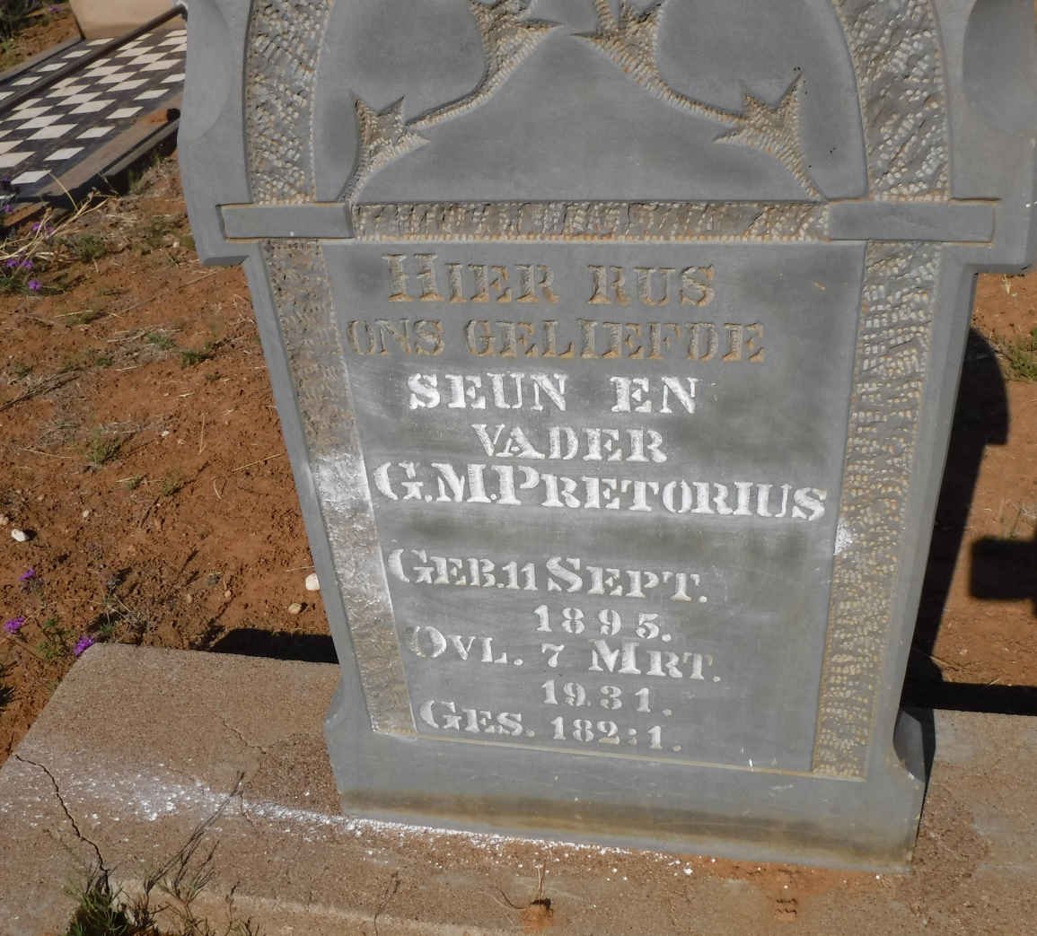 PRETORIUS G.M. 1895-1931