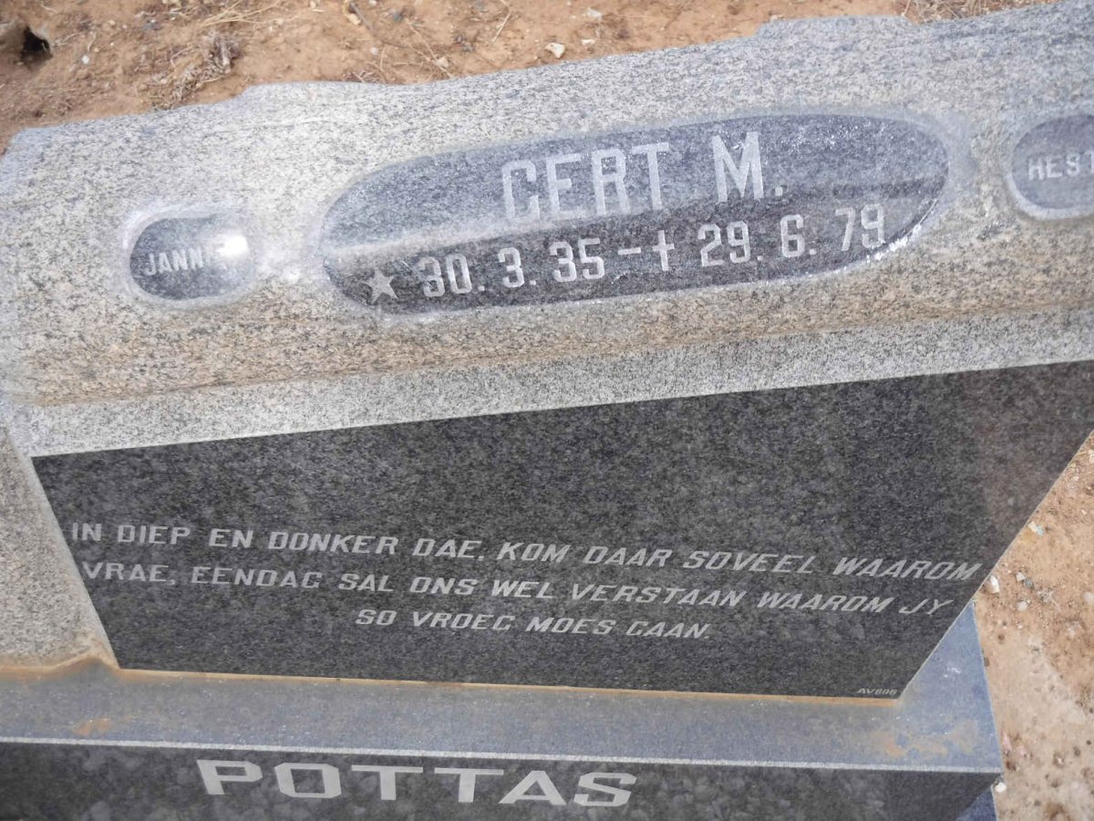 POTTAS Gert M. 1935-1979