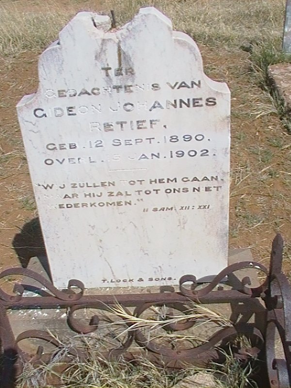 RETIEF Gideon Johannes 1890-1902