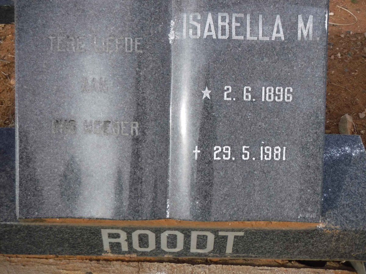 ROODT Isabella M. 1896-1981