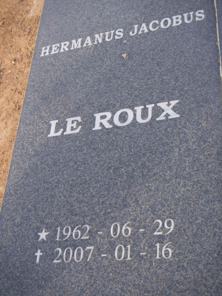 ROUX Hermanus Jacobus, le 1962-2007