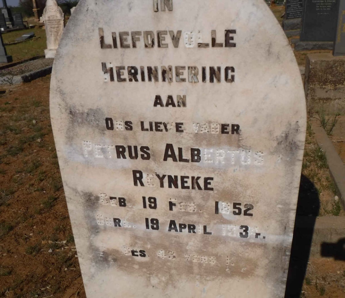 REYNEKE Petrus Albertus 1852-1934