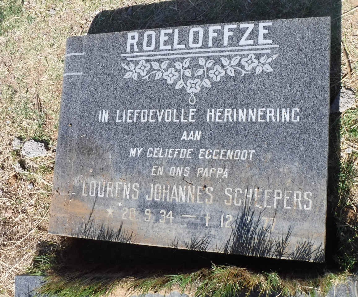 ROELOFFZE Lourens Johannes Scheepers 1934-1977