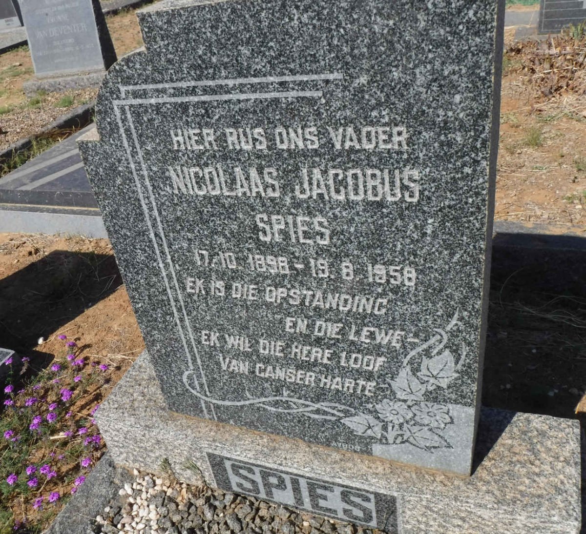 SPIES Nicolaas Jacobus 1898-1958