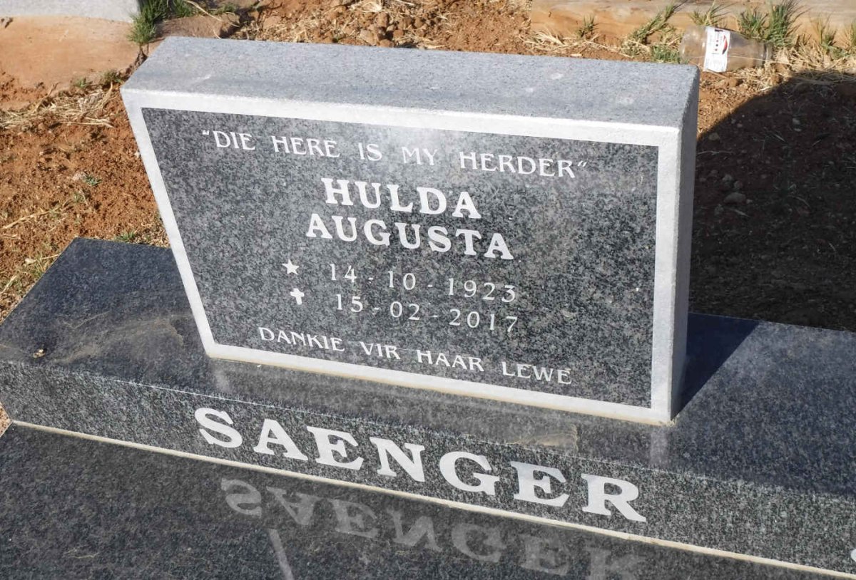SAENGER Hulda Augusta 1923-2017