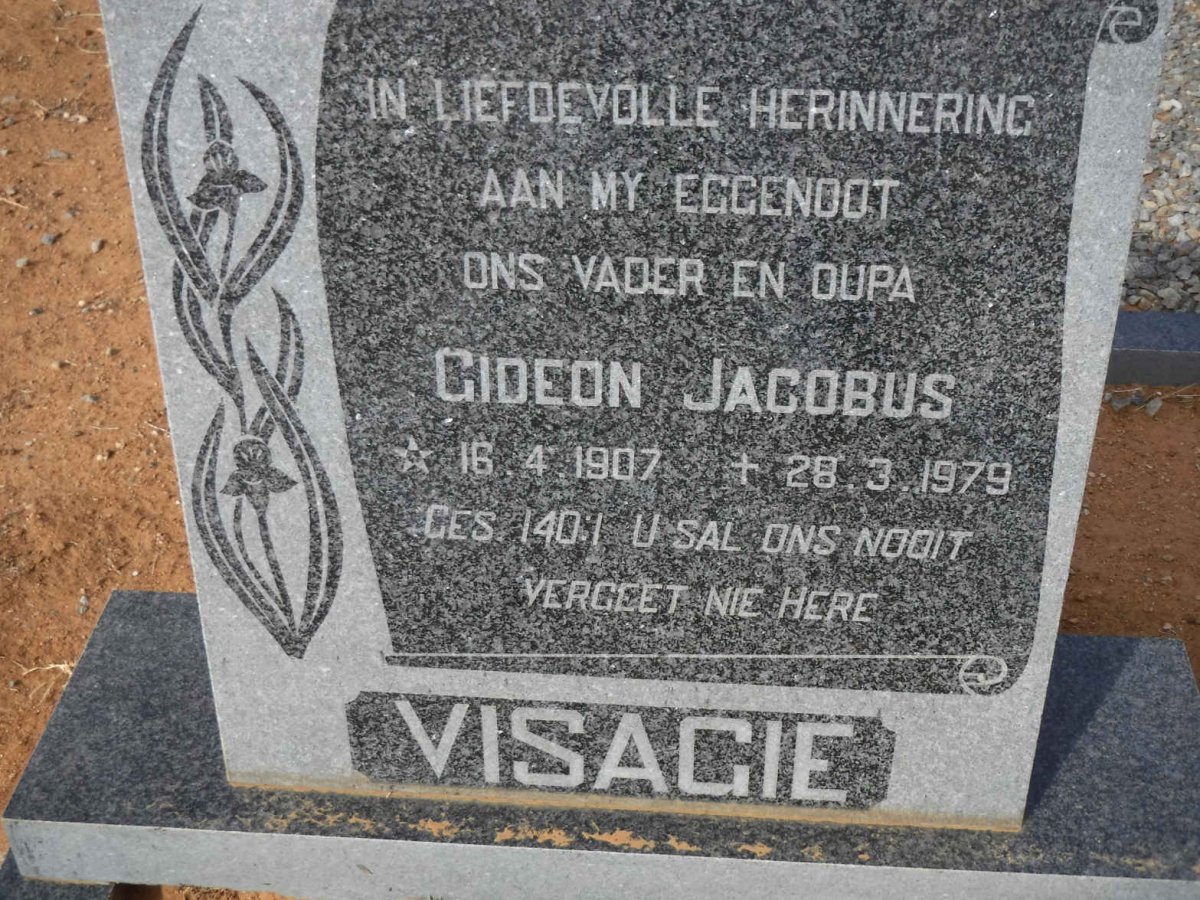 VISAGIE Gideon Jacobus 1907-1979