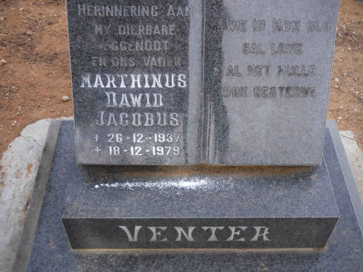 VENTER Marthinus Dawid Jacobus 1937-1979