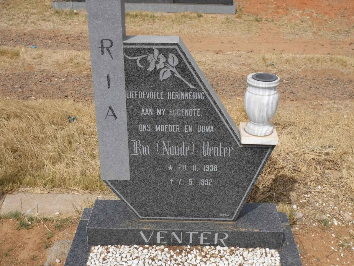 VENTER Ria nee NAUDE 1938-1992