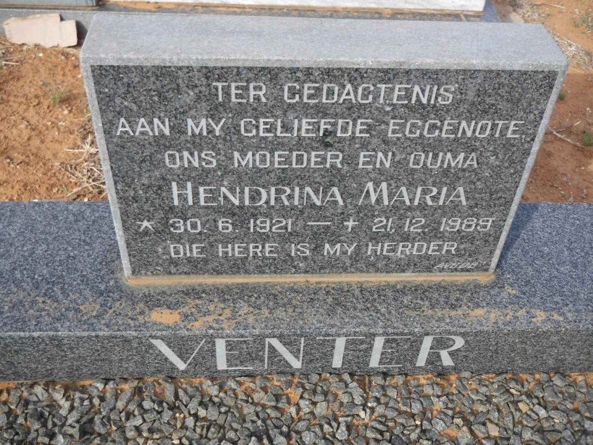 VENTER Hendrina Maria 1921-1989