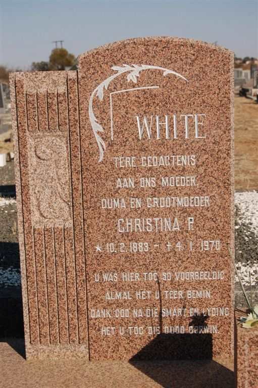 WHITE Christina P. 1883-1970