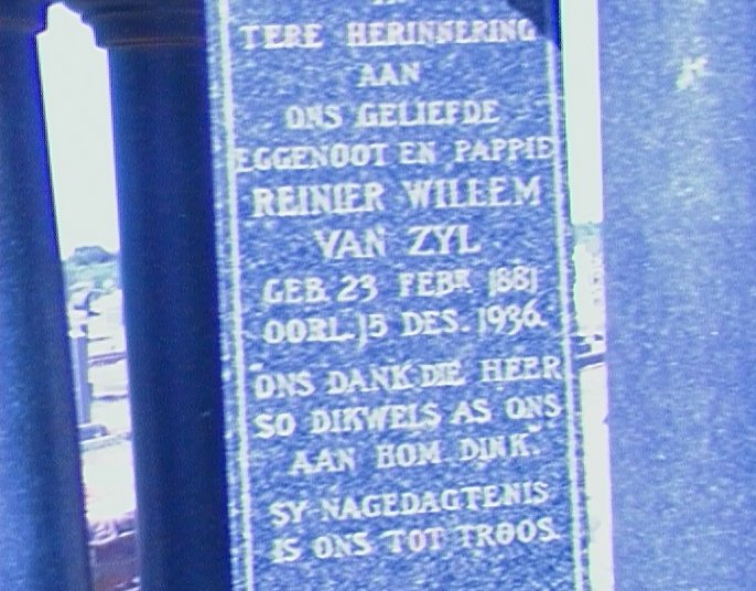 ZYL Reinier Willem, van 1881-1936 &amp; Johanna Jacomina BARKHUIZEN 1886-1946