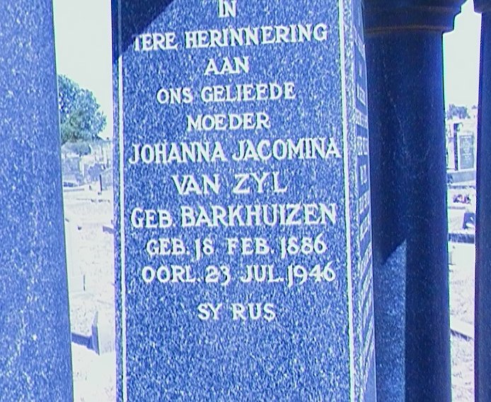 ZYL Reinier Willem, van 1881-1936 &amp; Johanna Jacomina BARKHUIZEN 1886-1946
