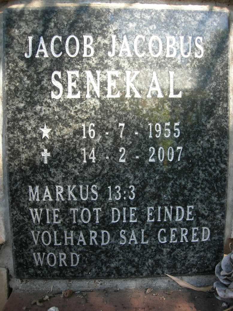 SENEKAL Jacob Jacobus 1955-2007