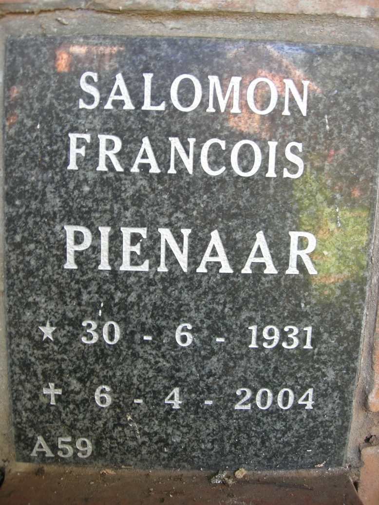 PIENAAR Francois Salomon 1931-2004