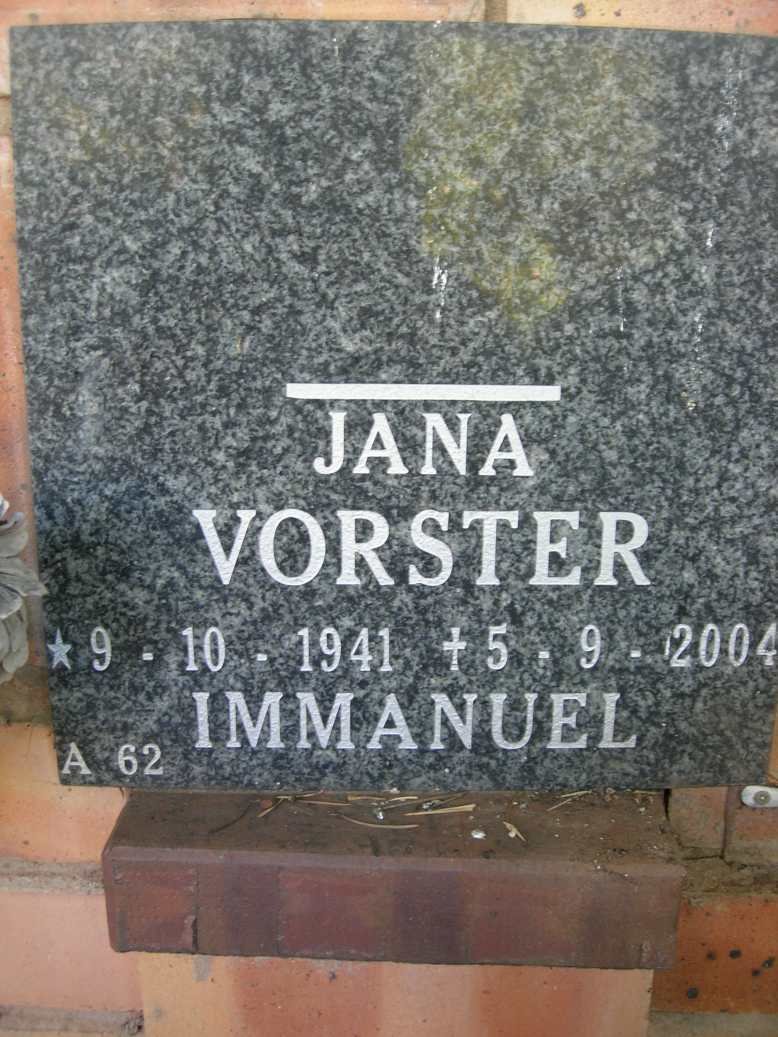 VORSTER Jana 1941-2004
