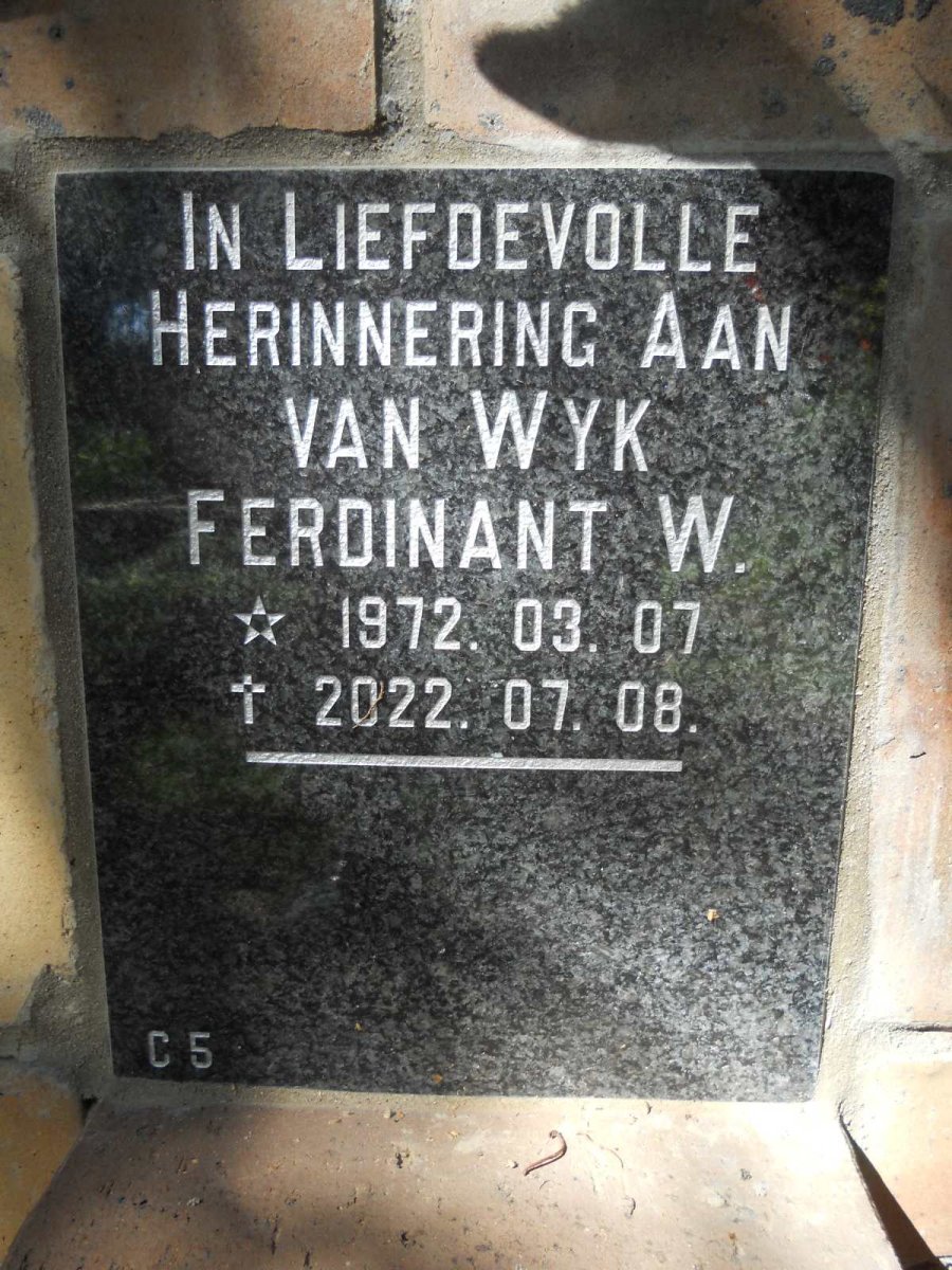 WYK Ferdinant W., van 1972-2022