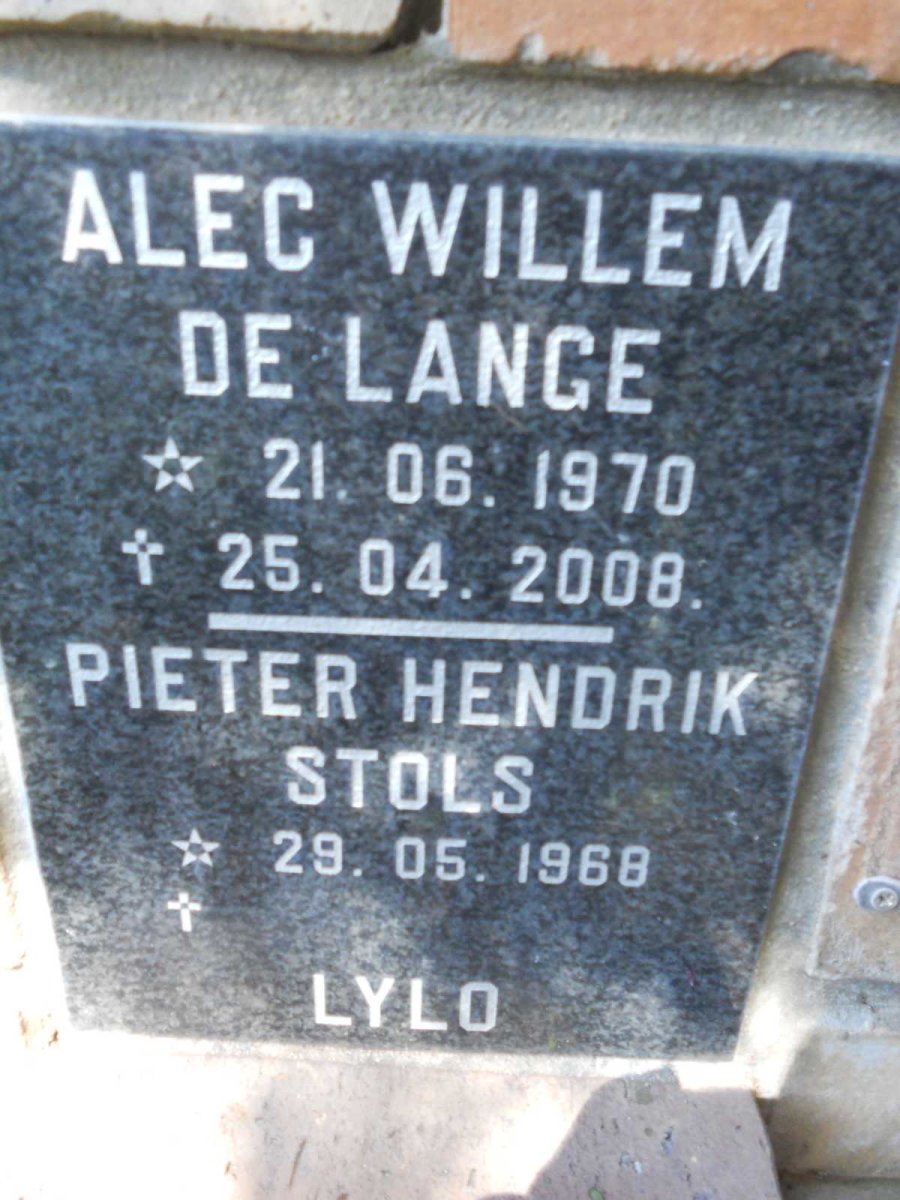 LANGE Alec Willem, de 1970-2008 :: STOLS Pieter Hendrik 1968-