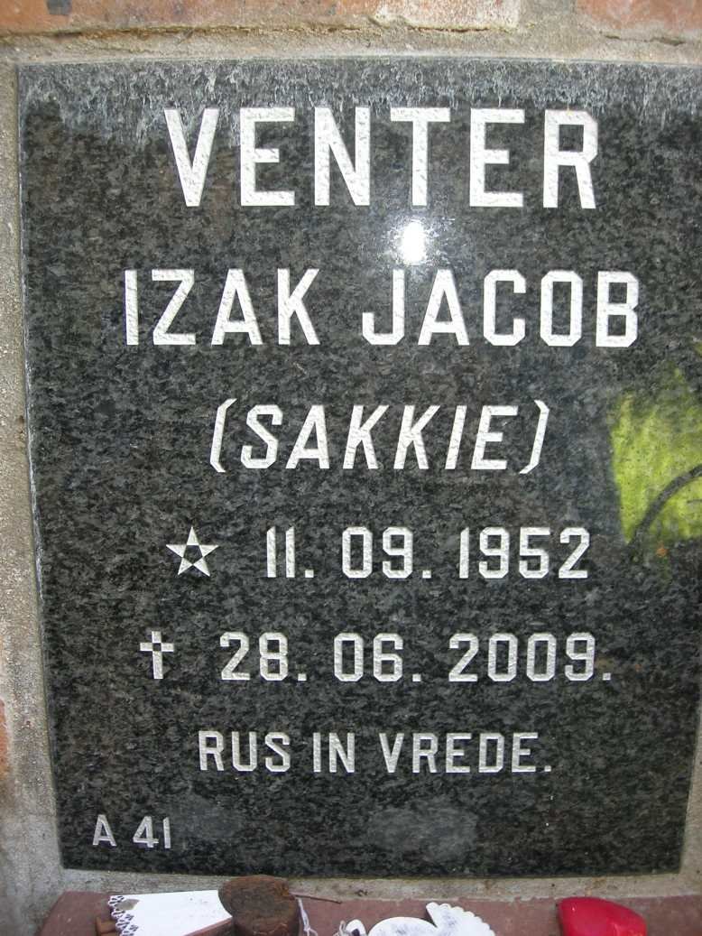 VENTER Izak Jacob 1952-2009