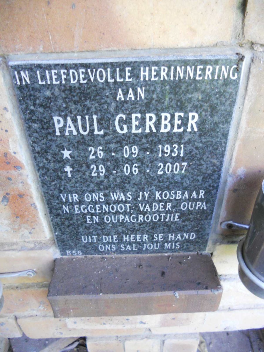 GERBER Paul 1931-2007