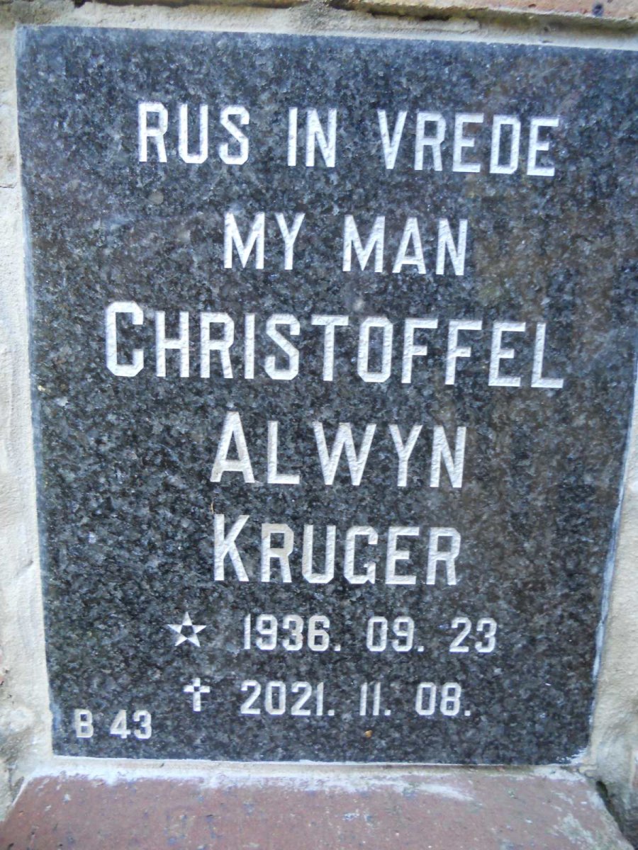 KRUGER Christoffel Alwyn 1936-2021
