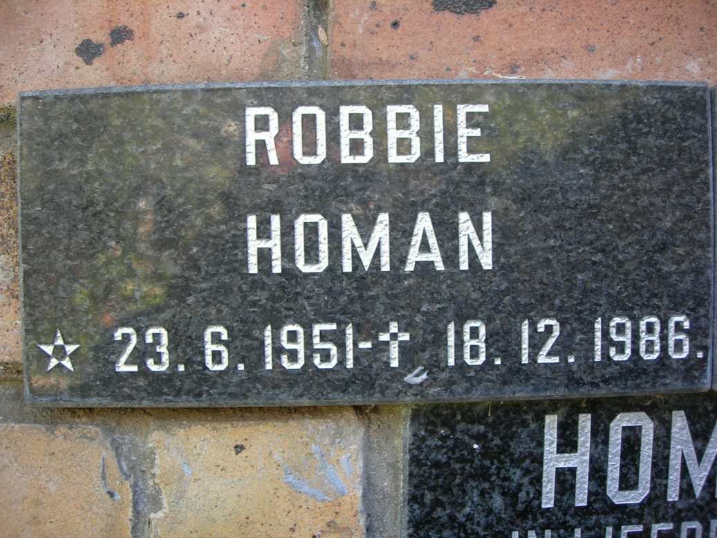 HOMAN Robbie 1951-1986