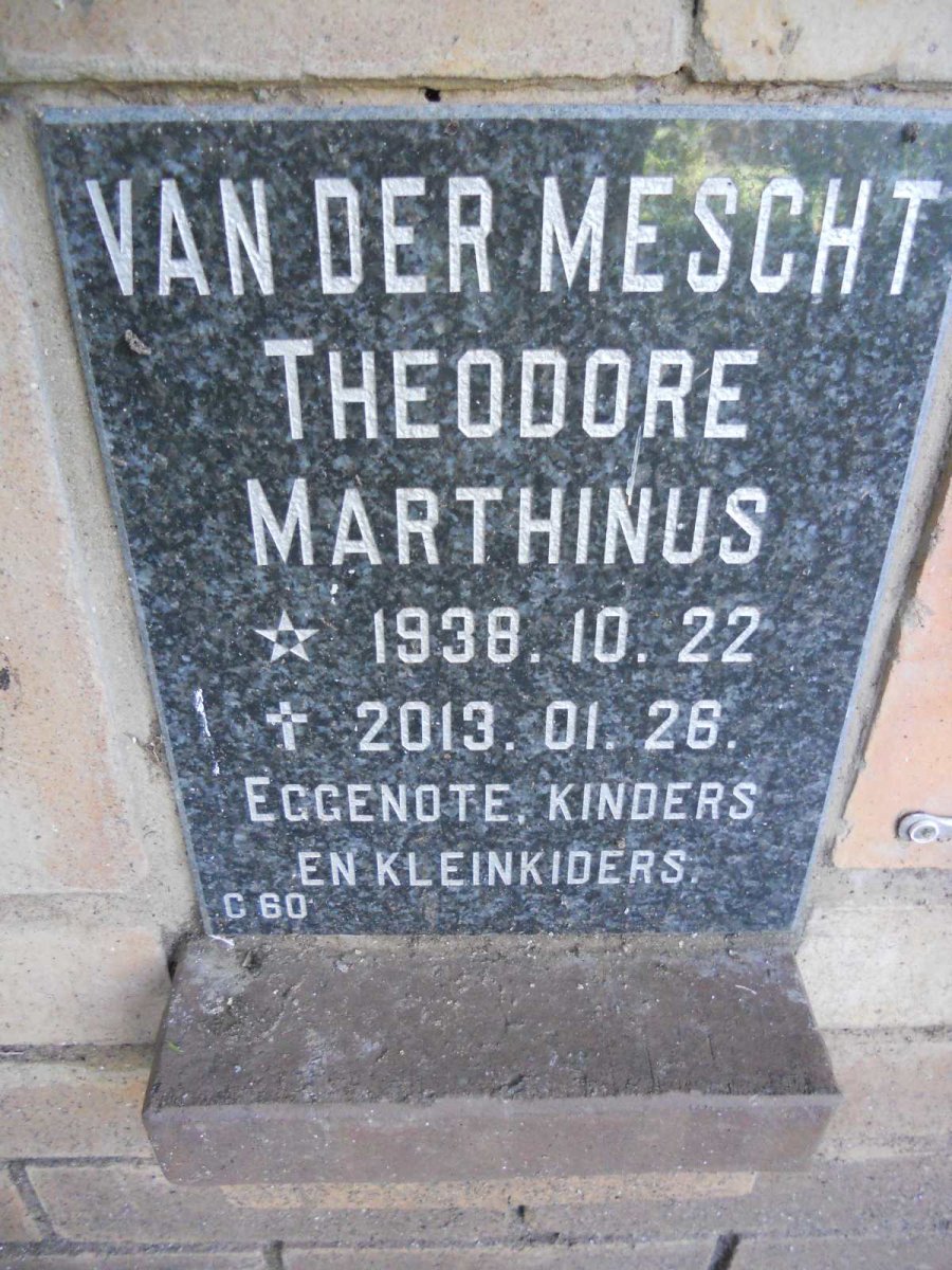 MESCHT Theodore Marthinus, van der 1938-2013