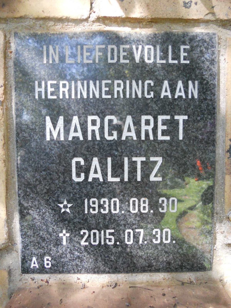 CALITZ Margaret 1930-2015