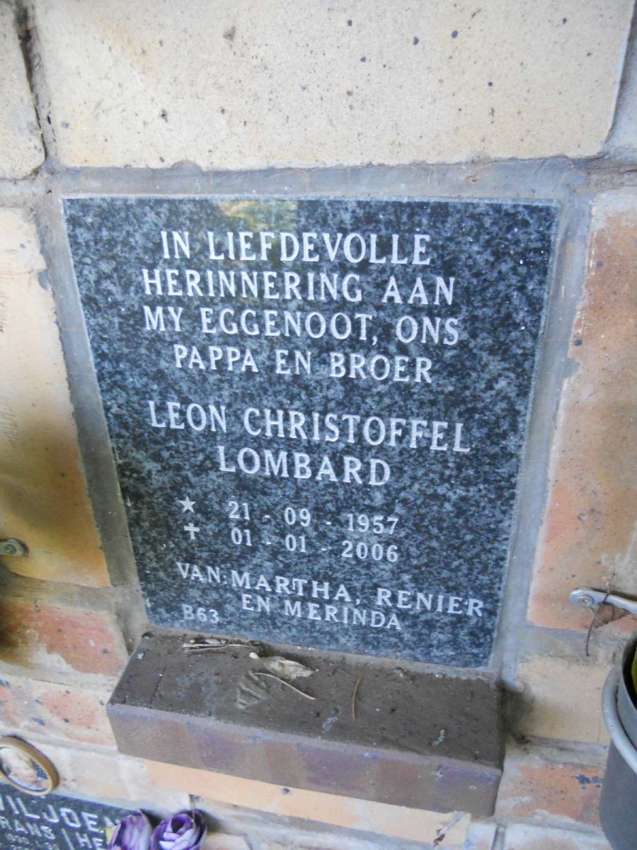 LOMBARD Leon Christoffel 1957-2006