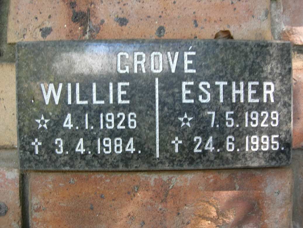 GROVÉ Willie 1926-1984 &amp; Esther 1929-1995