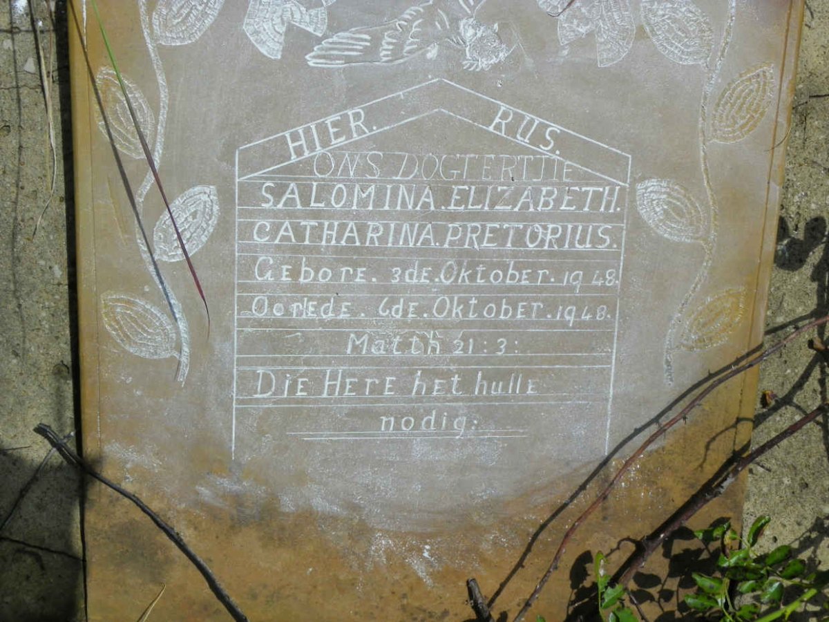 PRETORIUS Salomina Elizabeth Catharina 1948-1948