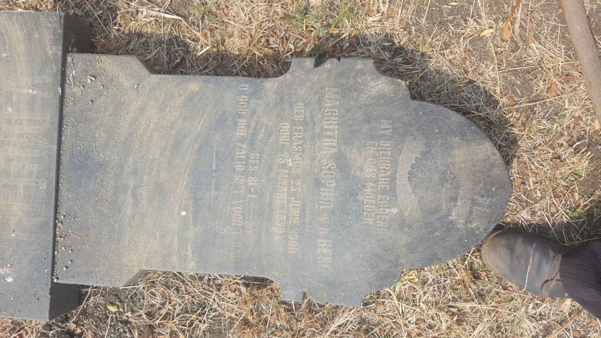 BERG Magritha Sophia, v.d. nee ERASMUS 1900-1939