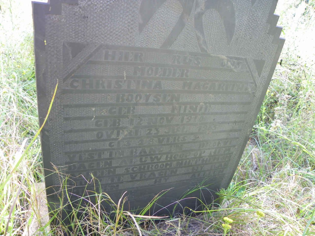 BOOYSEN Christina Magaritha nee MINIE 1910-1935