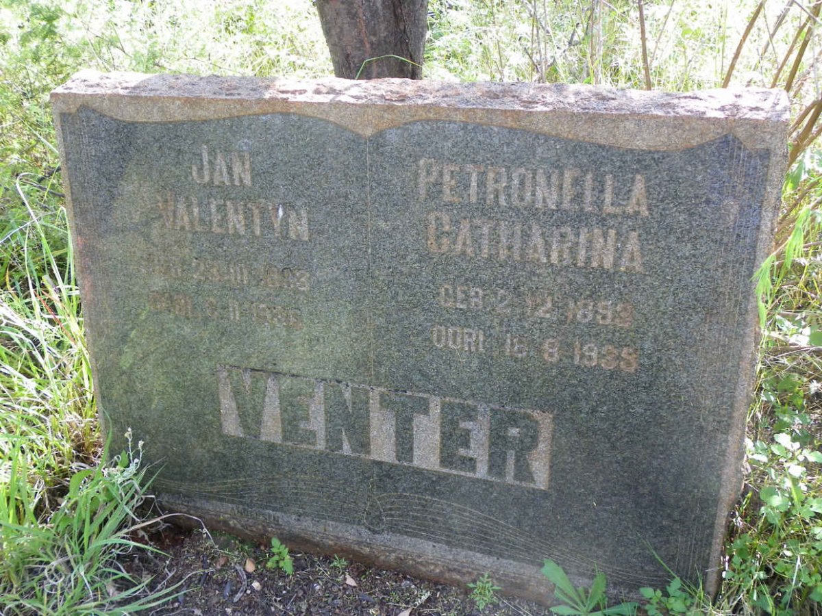 VENTER Jan Valentyn 1893-1936 &amp; Petronella Catharina MINNIE 1893-1935