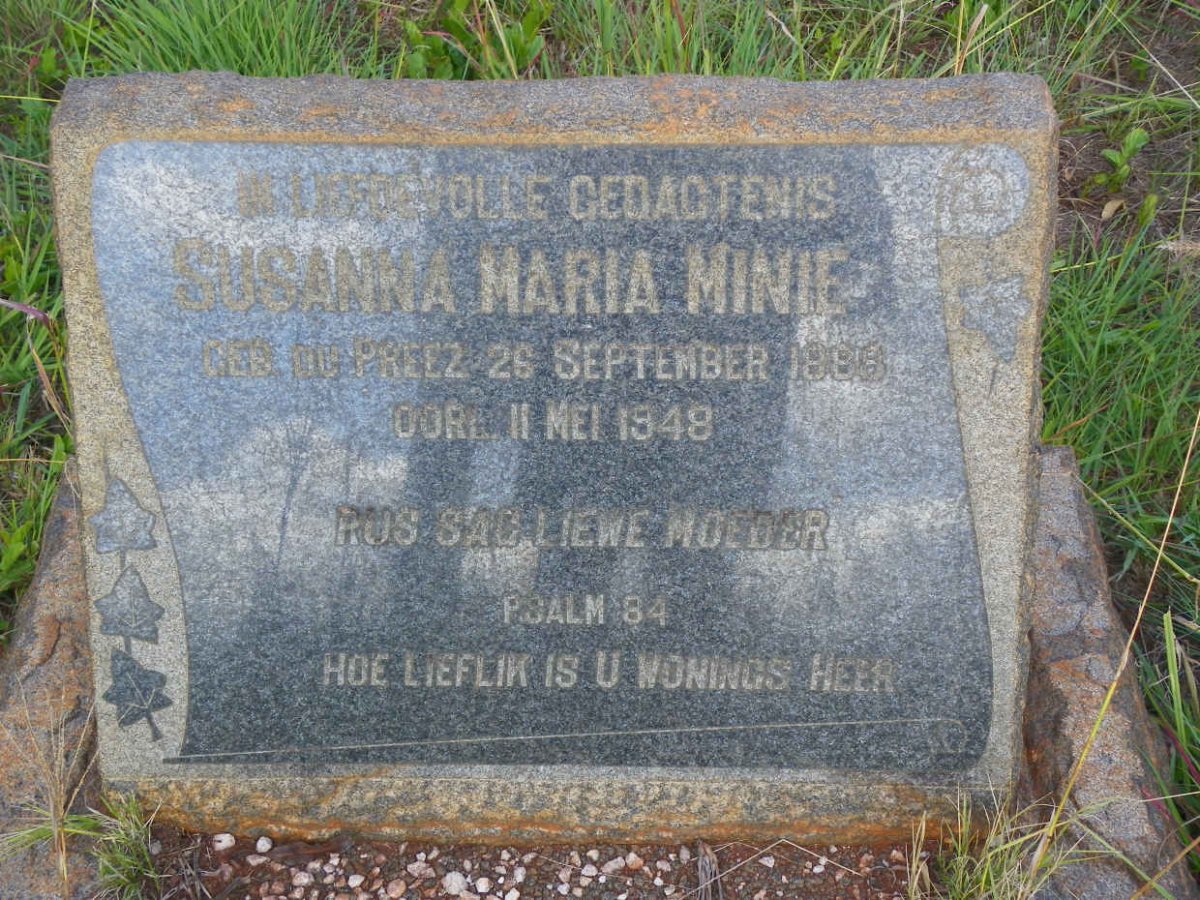 MINIE Susanna Maria nee DU PREEZ 1888-1948