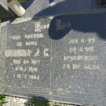 JOUBERT Hermina J.G. nee DU TOIT 1910-1984