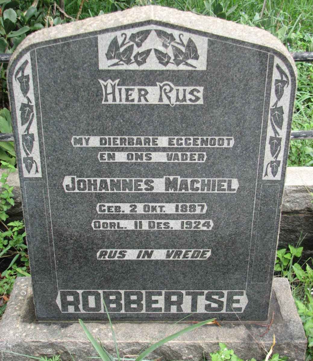 ROBBERTSE Johannes Machiel 1887-1924