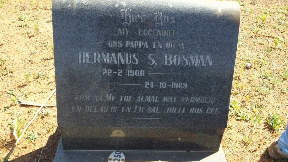 BOSMAN Hermanus S. 1908-1969