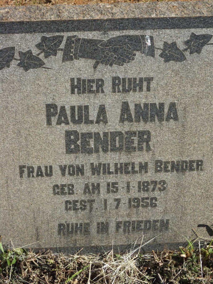 BENDER Paula Anna 1873-1956