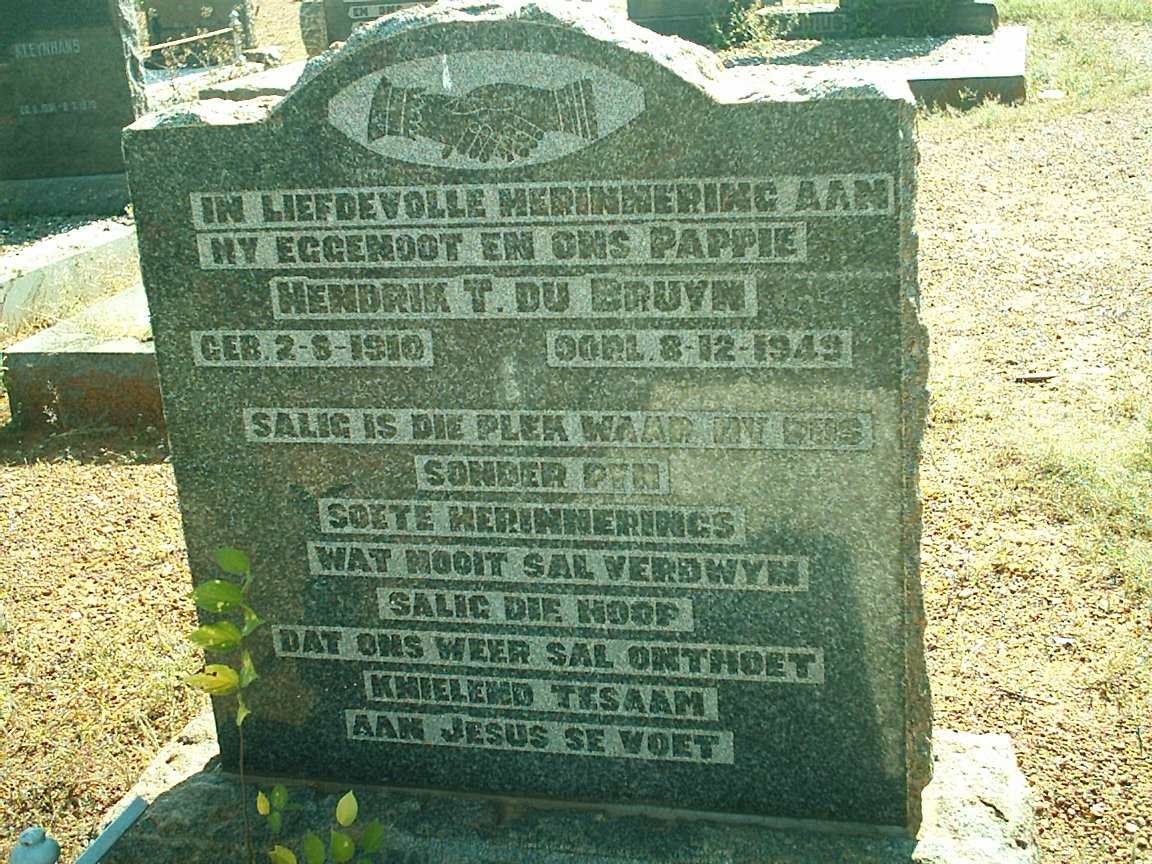 BRUYN Hendrik T., de 1910-1949