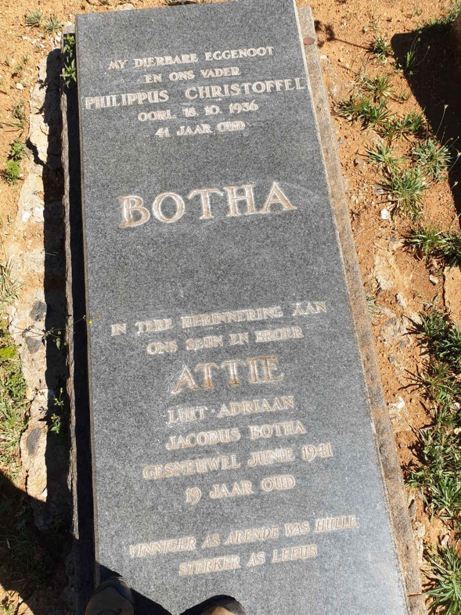 BOTHA Philippus Christoffel -1936 :: BOTHA Adriaan Jacobus -1941