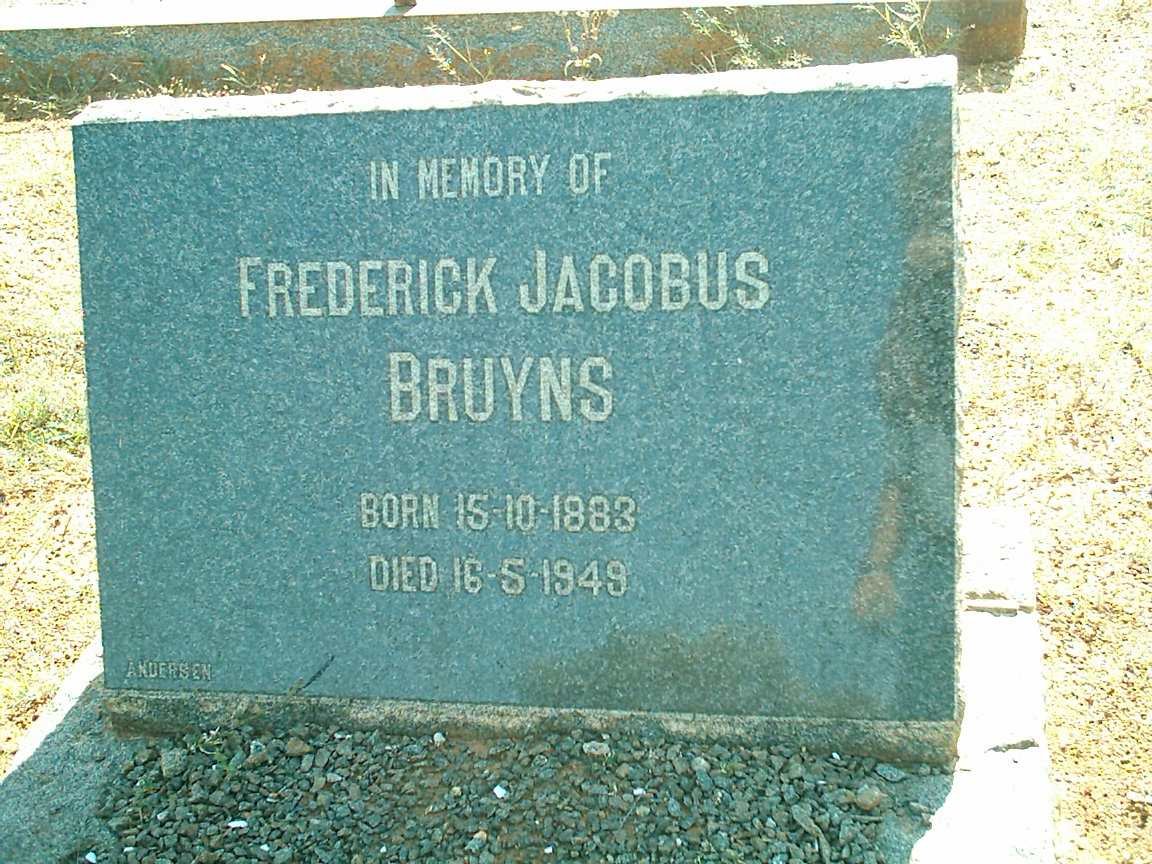 BRUYNS Frederick Jacobus 1883-1949