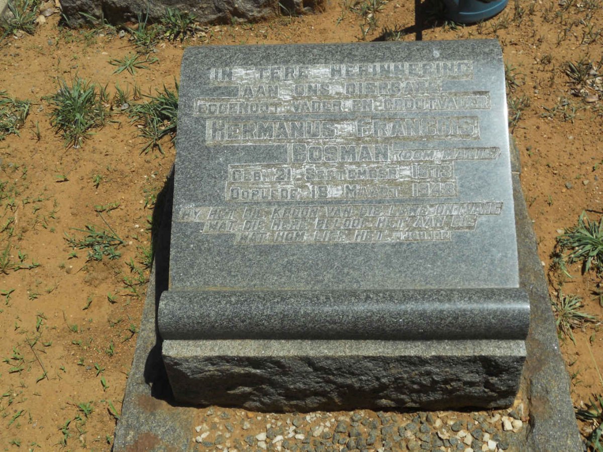 BOSMAN Hermanus Francois 1873-1948