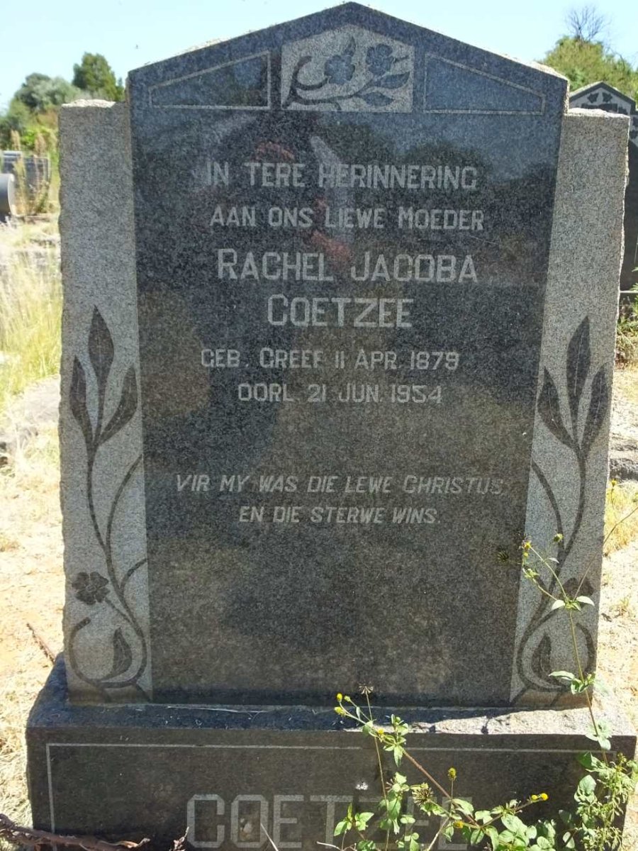 COETZEE Rachel Jacoba nee GREEF 1879-1954