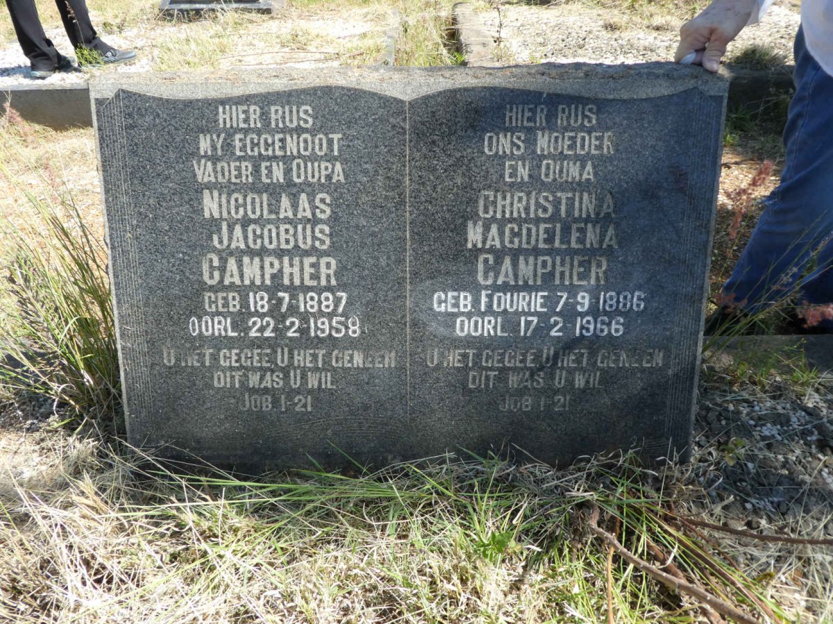 CAMPHER Nicolaas Jacobus 1887-1958 &amp; Christina Magdelena FOURIE 1886-1966
