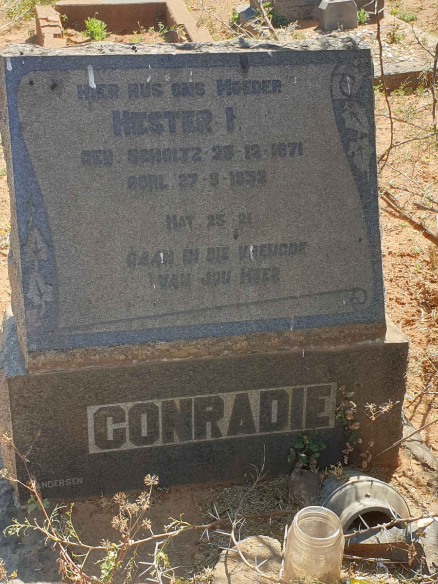 CONRADIE Hester I. nee SCHOLTZ 1871-1952