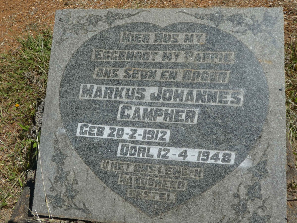 CAMPHER Markus Johannes 1912-1948