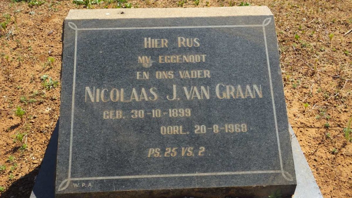 GRAAN Nicolaas J., van 1899-1968