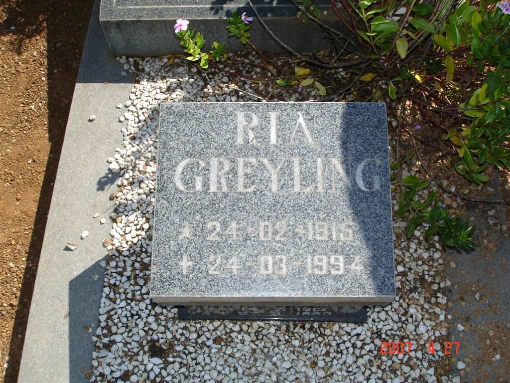 GREYLING Ria 1915-1994