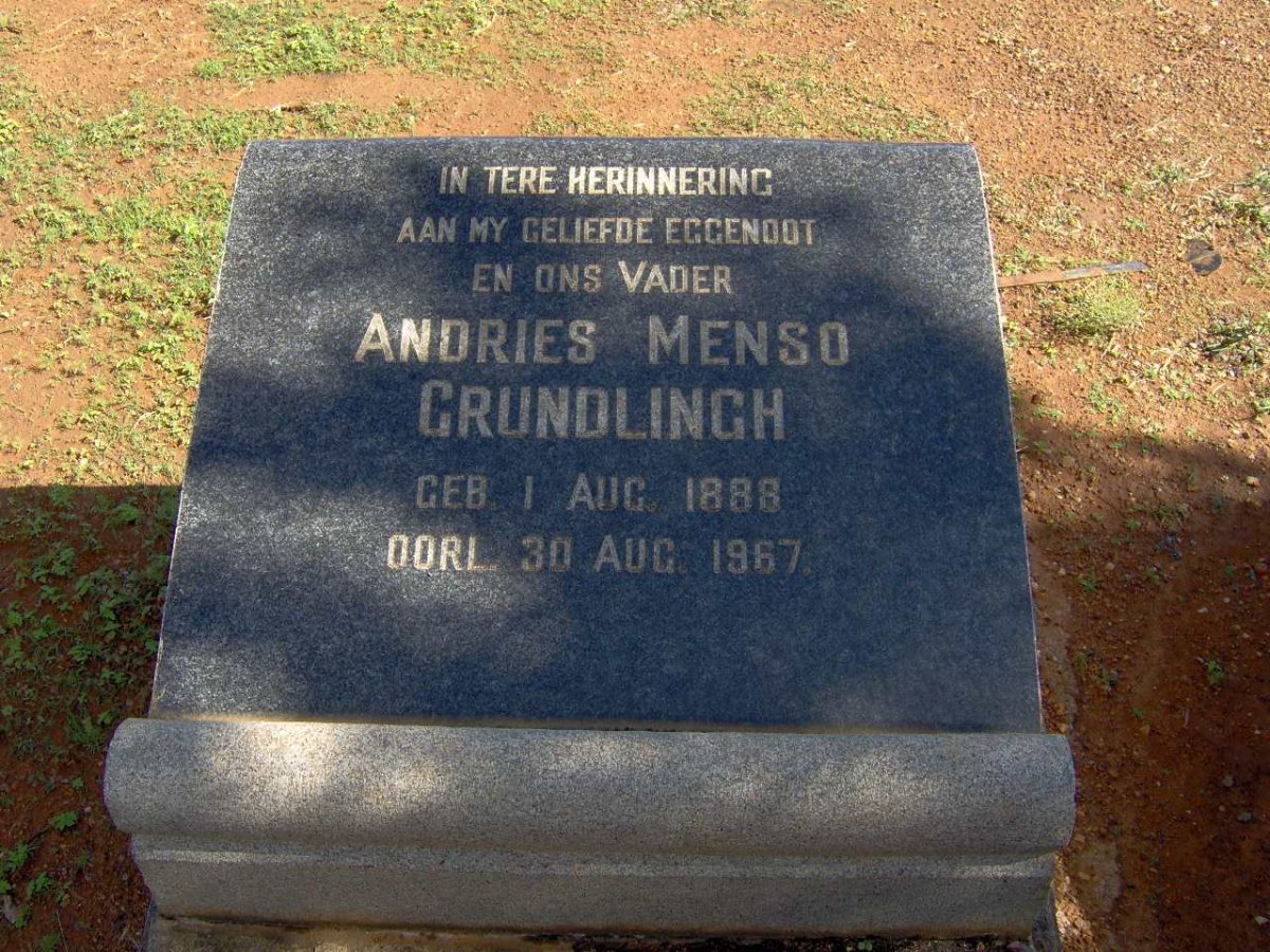 GRUNDLINGH Andries Menso 1888-1967