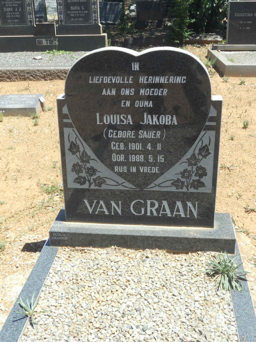 GRAAN Louisa Jakoba, van nee SAUER 1901-1988
